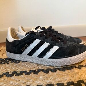 Adidas Kids Gazelle Black Suede Sneakers